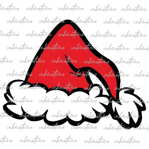 Christmas Hat Svg Layered Item, Clipart, Cricut Digital Vector Cut File, Svg, Png Dxf Eps Clip Art Files