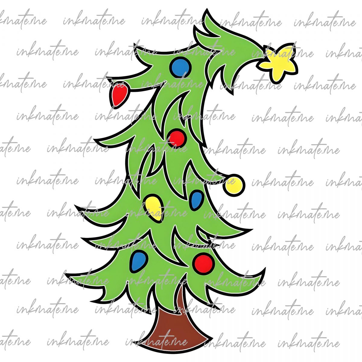 Cartoon Christmas tree with the Grinch hand SVG PNG digital download