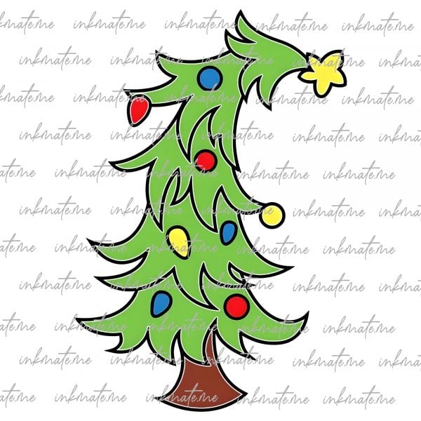 Cartoon Christmas tree with the Grinch hand SVG PNG digital download