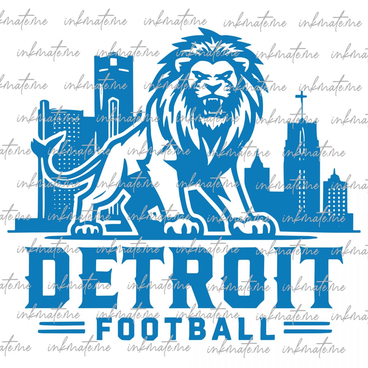 Detroit Football sports design . Perfect for Printing, Cutting and Sublimation & - Svg, Eps, Png, , Dxf, Cricut, Silouhette