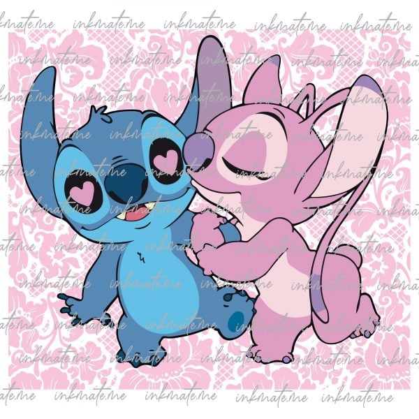 Lilo and Stitch Valentine, Romantic Stitch, Stitch Couple, Stitch Valentine, Cute Stitch, Adorable Stitch, Stitch Love, Valentine Tumbler, Stitch Design