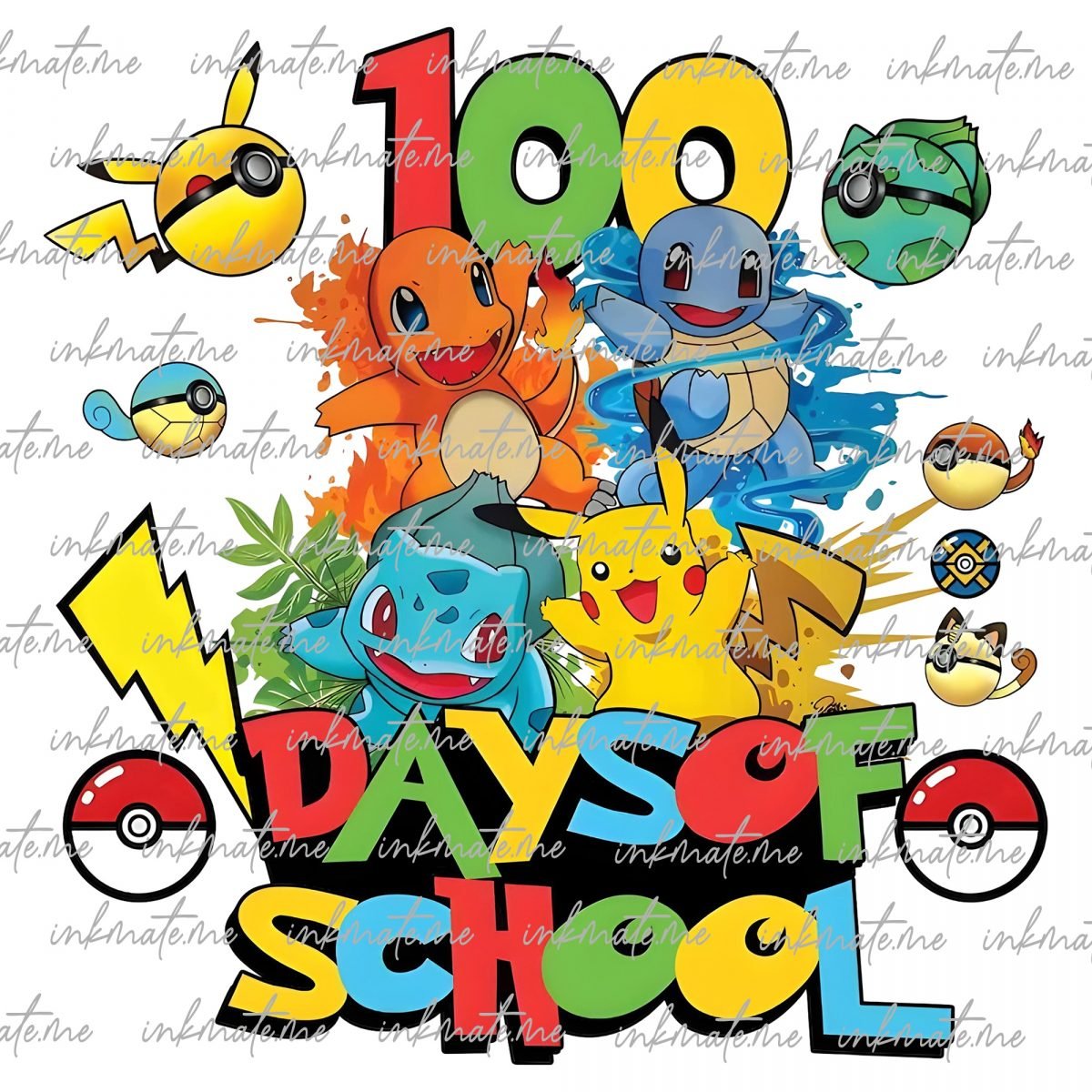 100 Days Of School Png, Pi-ka 100 Days Of School Png, Happy 100 Day Of School Png, 100th Days Of School Png, Magical Kingdom, Back To School