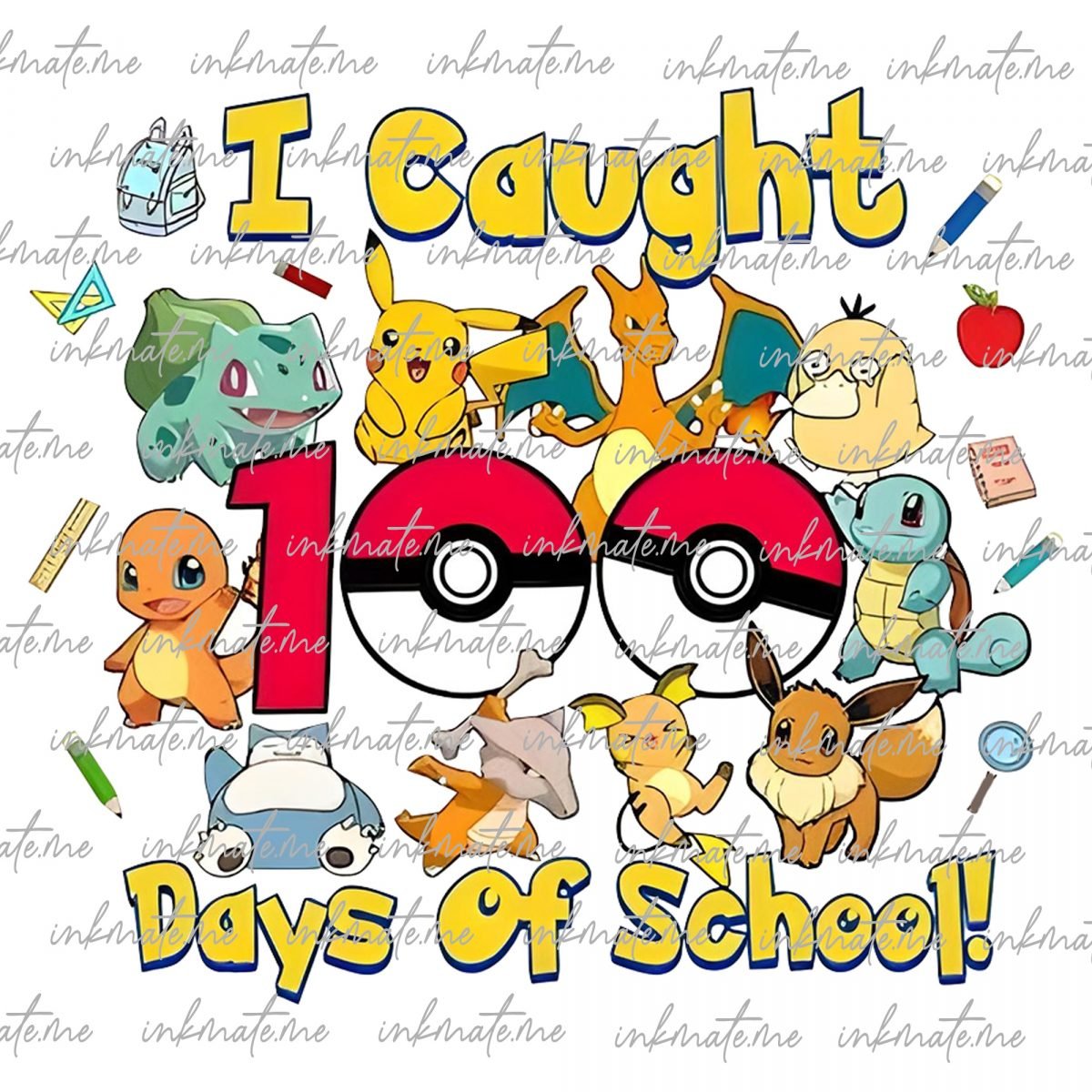 100 Days Of School Png, Pi-ka 100 Days Of School Png, Happy 100 Day Of School Png, 100th Days Of School Png, Magical Kingdom, Back To School