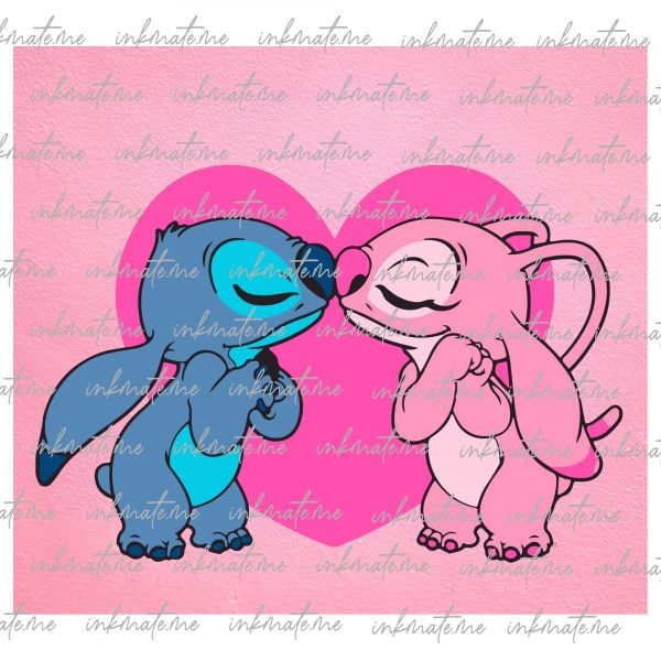 Stitch Couple, Stitch Love, Lilo and Stitch Valentine, Stitch Valentine, Stitch Design, Valentine Tumbler