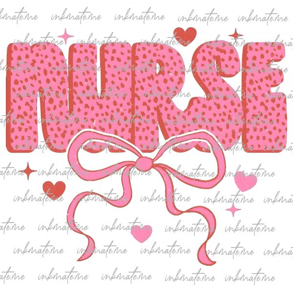 Valentine Nurse coquette png, Valentines png, Pink Bow png, Pink Nurse png, Retro Valentines png, Nurse Valentines png, Gift for nurse, png