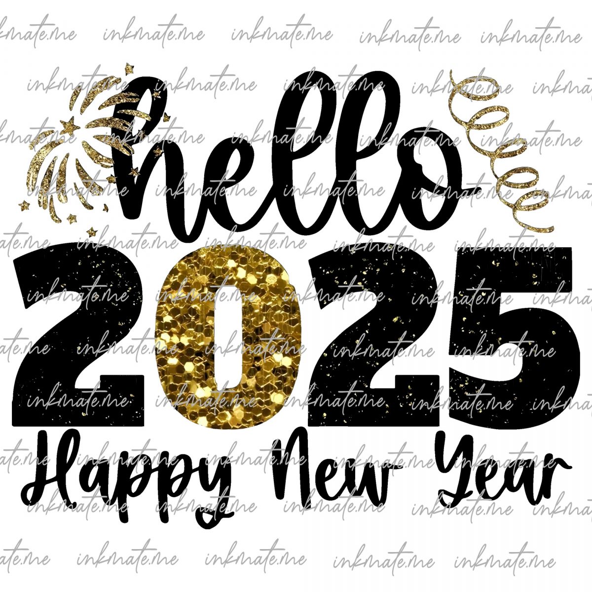 Hello 2025 Png Sublimation Design Happy New Year Png Digital Download