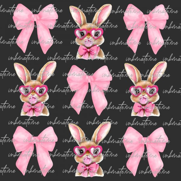 Easter Bunny Coquette PNG, Easter Bunny png, Easter png, Coquette Easter png, Girls Easter Png, Bunny Bow Png, Easter shirt png, Bunny Png