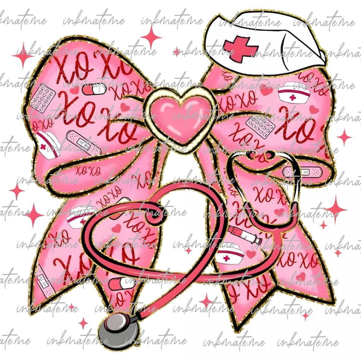 Pink Valentine Nurse Png, Valentine Nurse Coquette Png, Cupids Favorite Nurse Png, Nurse Valentines Shirt Design, Valentines Day PNG