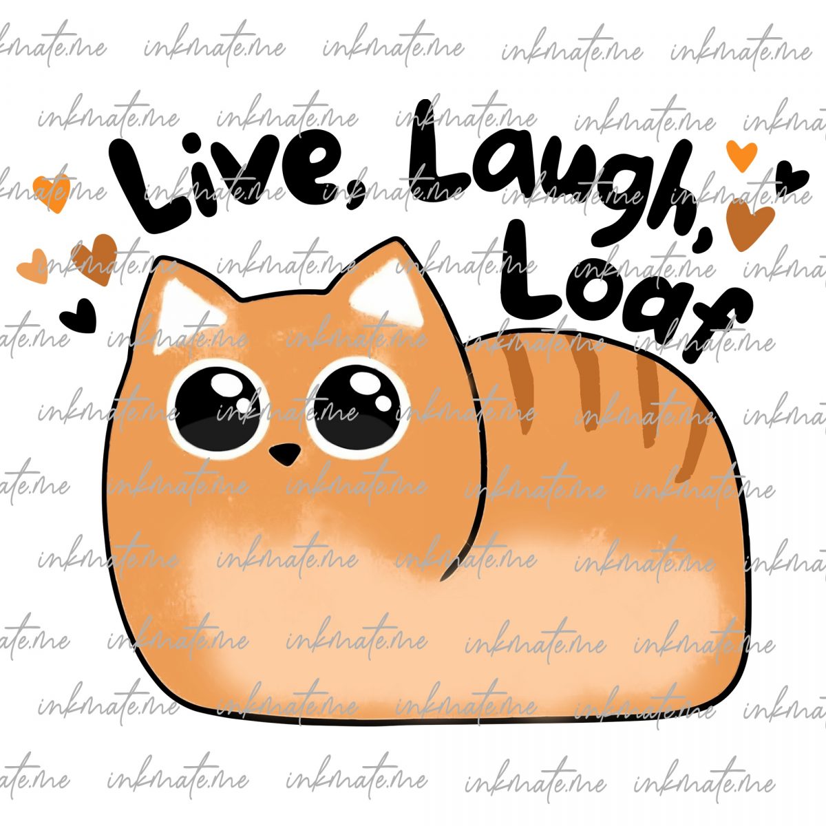 Live Laugh Loaf PNG Cute Cat Loaf of Bread, Kitty Antidepressant Trendy PNG Sticker Designs, Cat Lady Popular T-Shirt Designs Serotonin