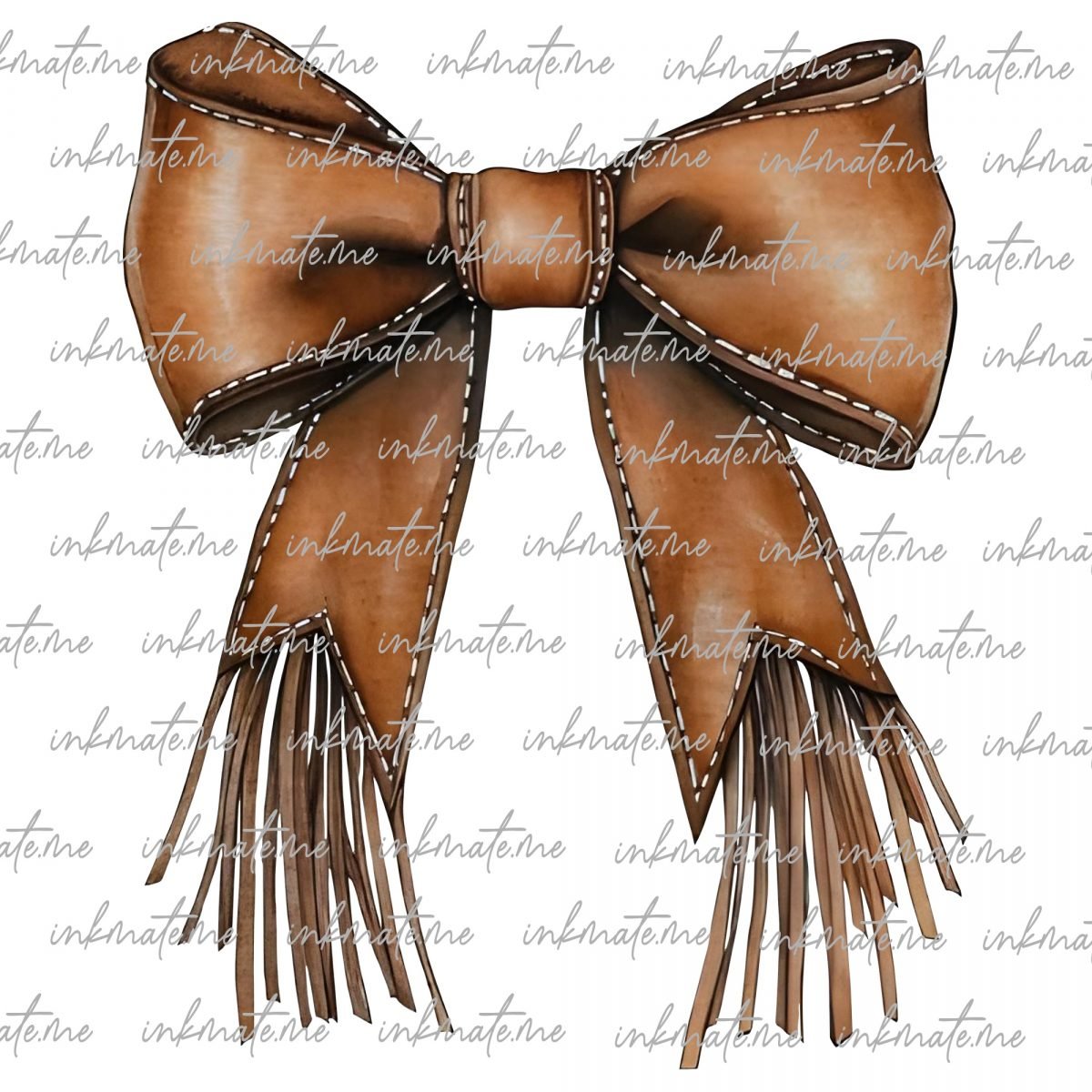 Western Cowgirl Bow png, Howdy Brown Leather Bow png, Cowhide bow png, Coquette Cowgirl aesthetic, Cowgirl Bow Clipart png, Watercolor Bow