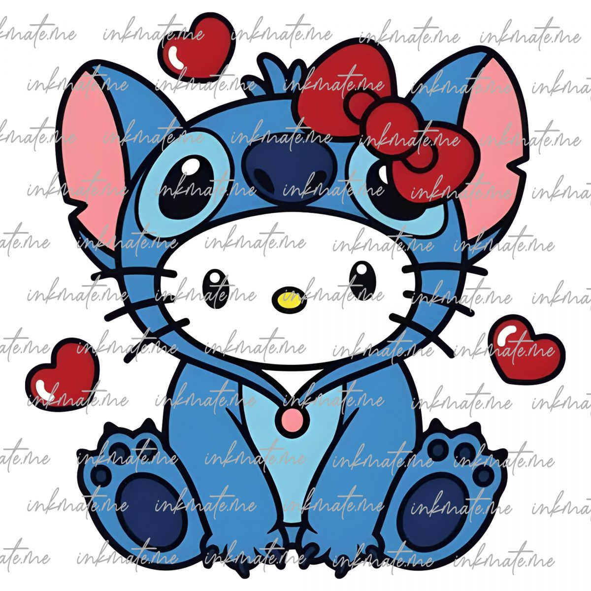 Kawaii Kitty Stitch Valentine's Day SVG, Cute Cat Svg, Kitty Svg, Valentine Svg, Cute Kawaii Cat PNG, Cricut, Cut Files, Anime Lovers Svg