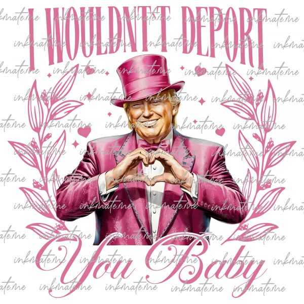 Trump Valentine Quote: I wouldn't Deport you Baby, Hand Gesture Hearts Love, PNG JPG - Digital Download