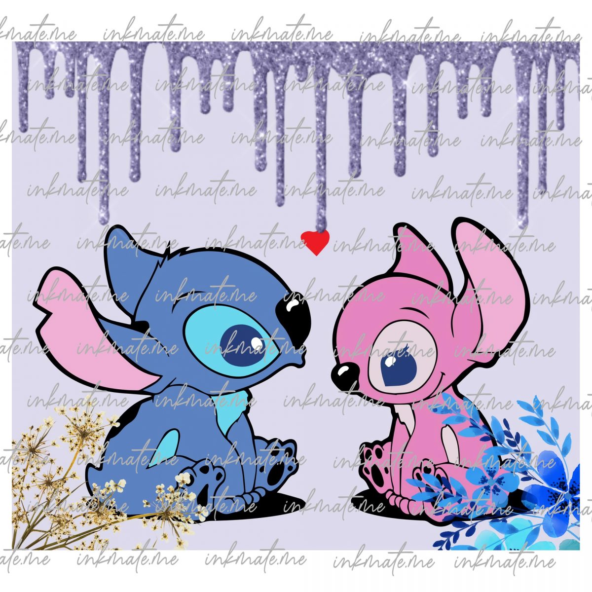 Adorable Stitch, Heart Stitch, Stitch Design, Stitch Couple, Lilo and Stitch Valentine, Valentine Tumbler, Romantic Stitch