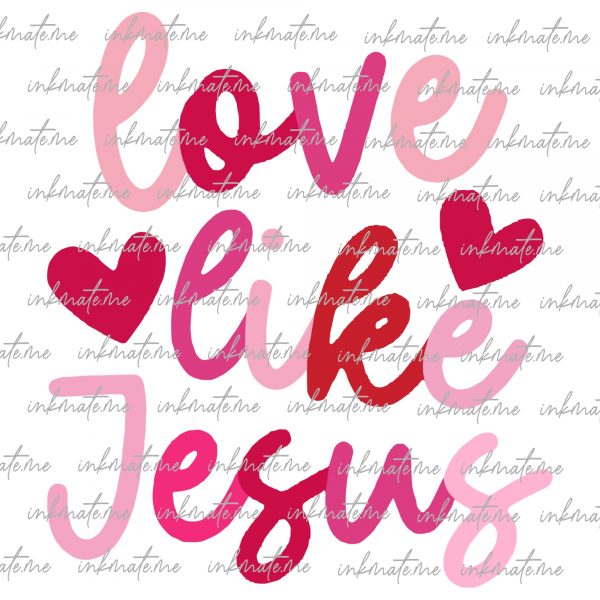 Retro Love like Jesus Coquette Png, Coquette Heart Bow png, Coquette Valentine Png, valentine png, Valentine Png, Jesus valentine png