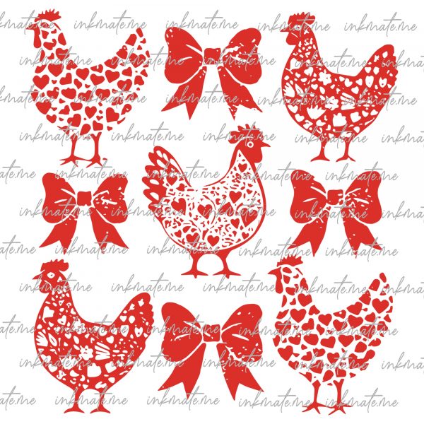 Coquette Chicken Valentine PNG, Chicken Lover Png, Love Png, Valentines Day Png, Chicken Png, Western Valentine Png, Country Png