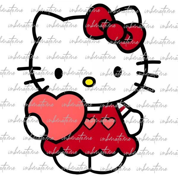 Pink Heart Kawaii Kitty Valentine's Day SVG, Cute Cat Svg, Kitty Svg, Valentine Svg, Cute Kawaii Cat PNG, Cricut, Cut File, Anime Lovers Svg